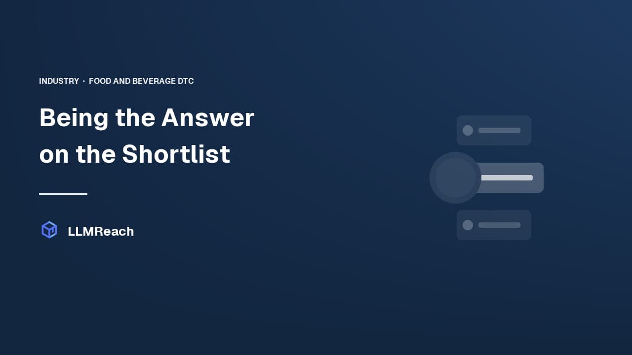 Best AI Visibility and GEO Agency for Food and Beverage DTC Brands