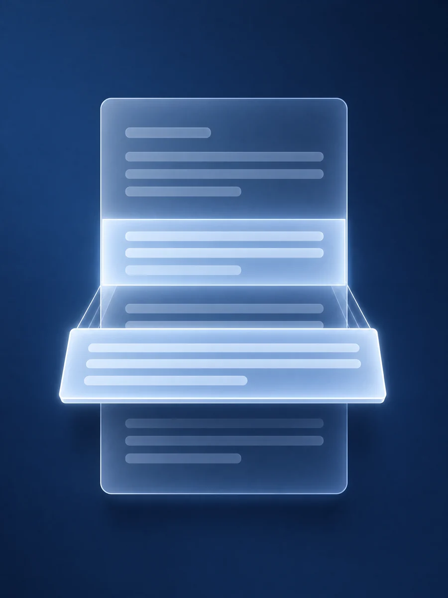 A document with one passage lifted out of it and highlighted, the extractable answer block