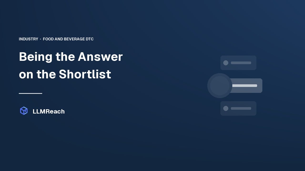 Best AI Visibility and GEO Agency for Food and Beverage DTC Brands