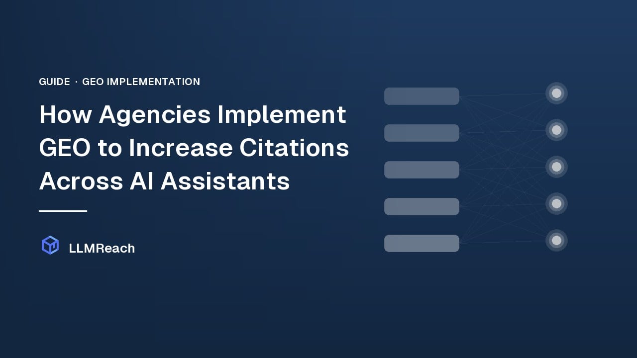 How Agencies Can Implement GEO to Increase Citations Across Leading AI Assistants How Agencies Can Implement GEO to Increase Citations Across Leading AI Assistants